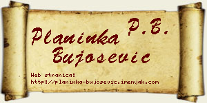 Planinka Bujošević vizit kartica